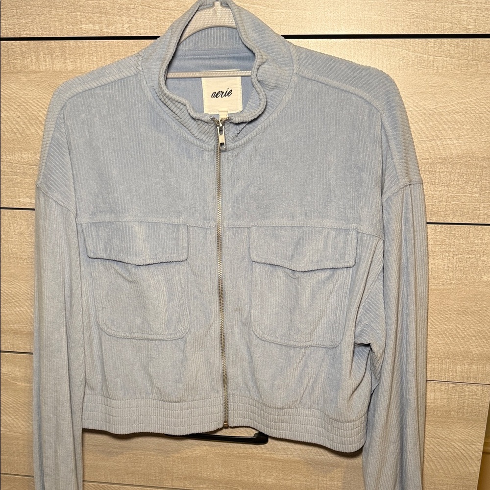 Aerie Women's Soft Blue Bomber Jacket